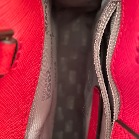 NWT Michael Kors red crossbody satchel purse - Picture 9 of 12